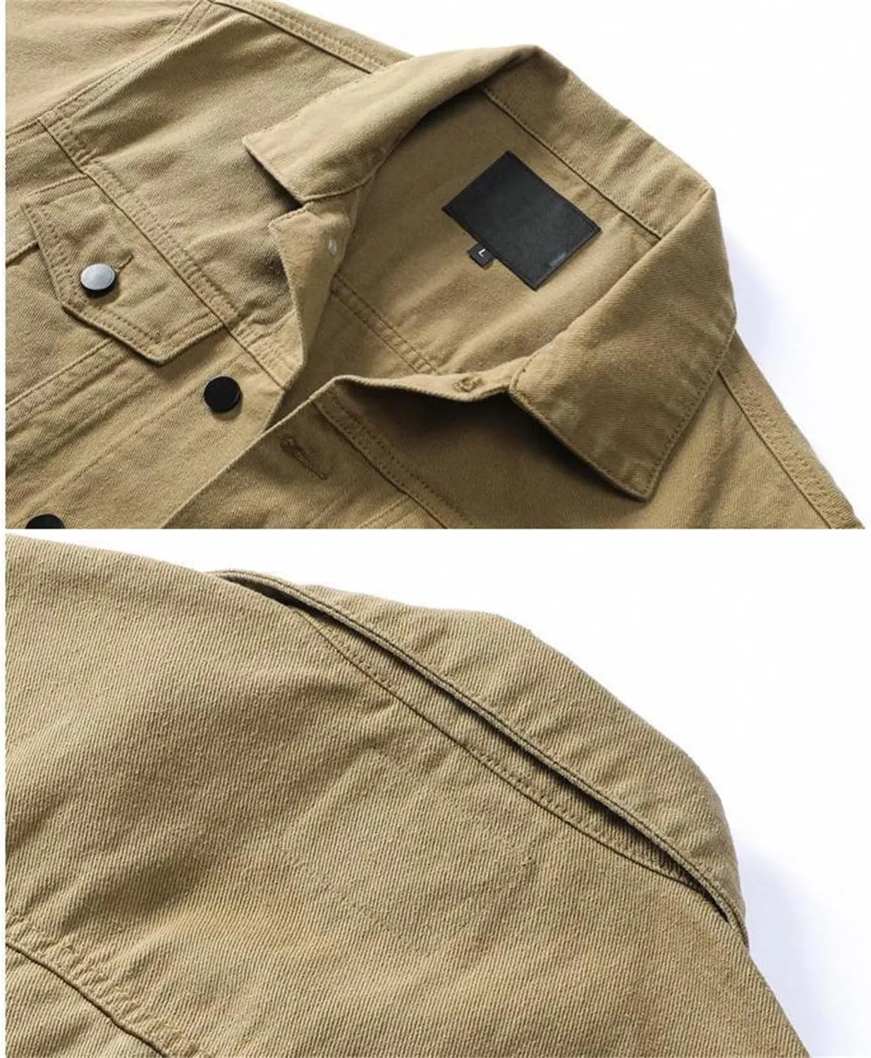 Men's Jean Jacket Casual Loose Fit Button Denim Trucker Jacket Coat with Multiple Pockets