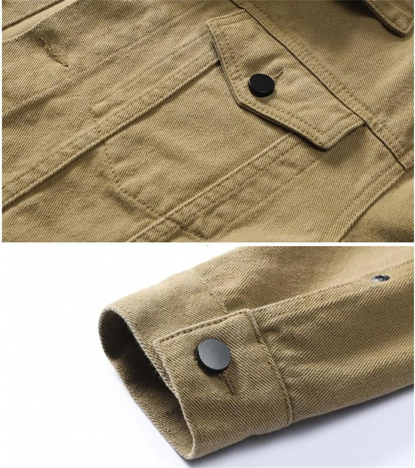 Men's Jean Jacket Casual Loose Fit Button Denim Trucker Jacket Coat with Multiple Pockets