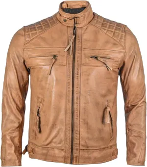 Men's Lambskin Leather Jacket  Classic Leather Bomber Jacket, Stylish Cafe Racer Biker Outerwear for Men