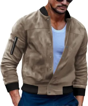 Mens Lightweight Flannel Coat Waterproof Windbreaker Anorak Featuring Casual Zipper Pocket Sweater Jacket