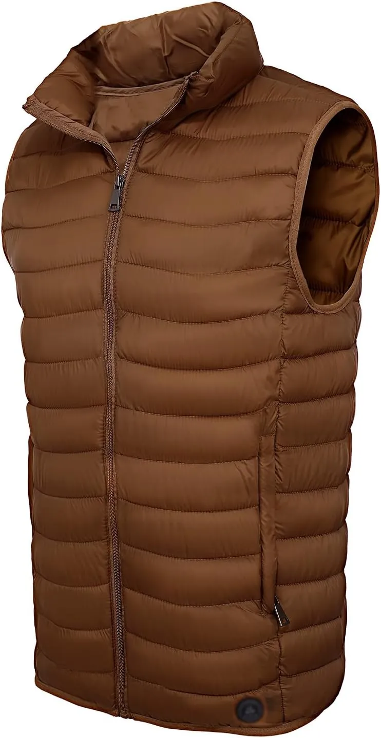 Men's Lightweight Puffer Vest Water-Resistant Golf Outdoor Winter Sleeveless Puffer Vest