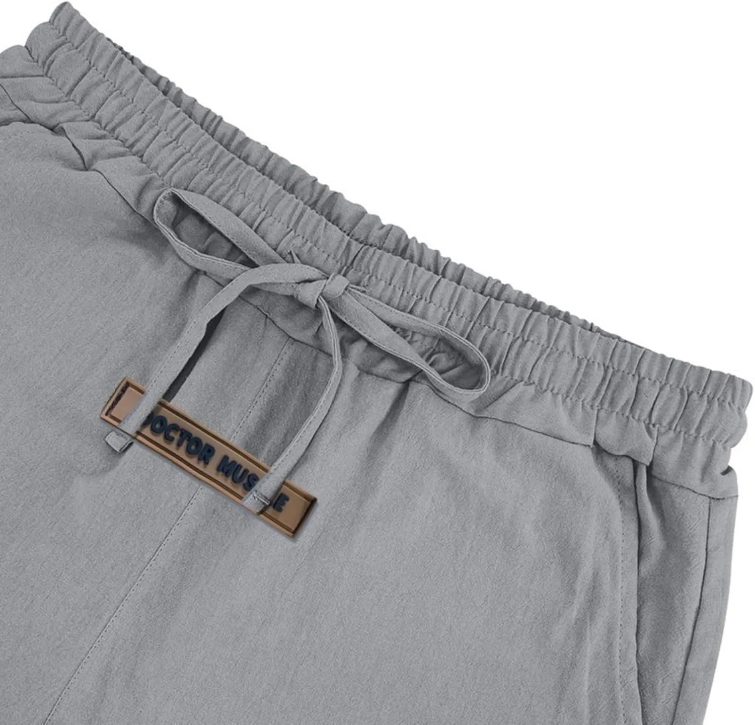Men's Linen Casual Beach Shorts Elastic Waist Drawstring Summer Shorts 2025