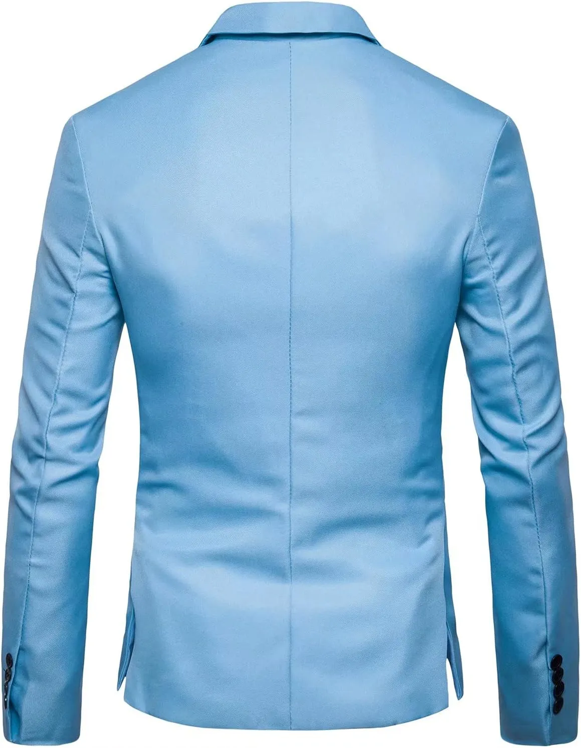 Men's Long Sleeves Peak Lapel Collar One Button Slim Fit Sport Coat Blazer