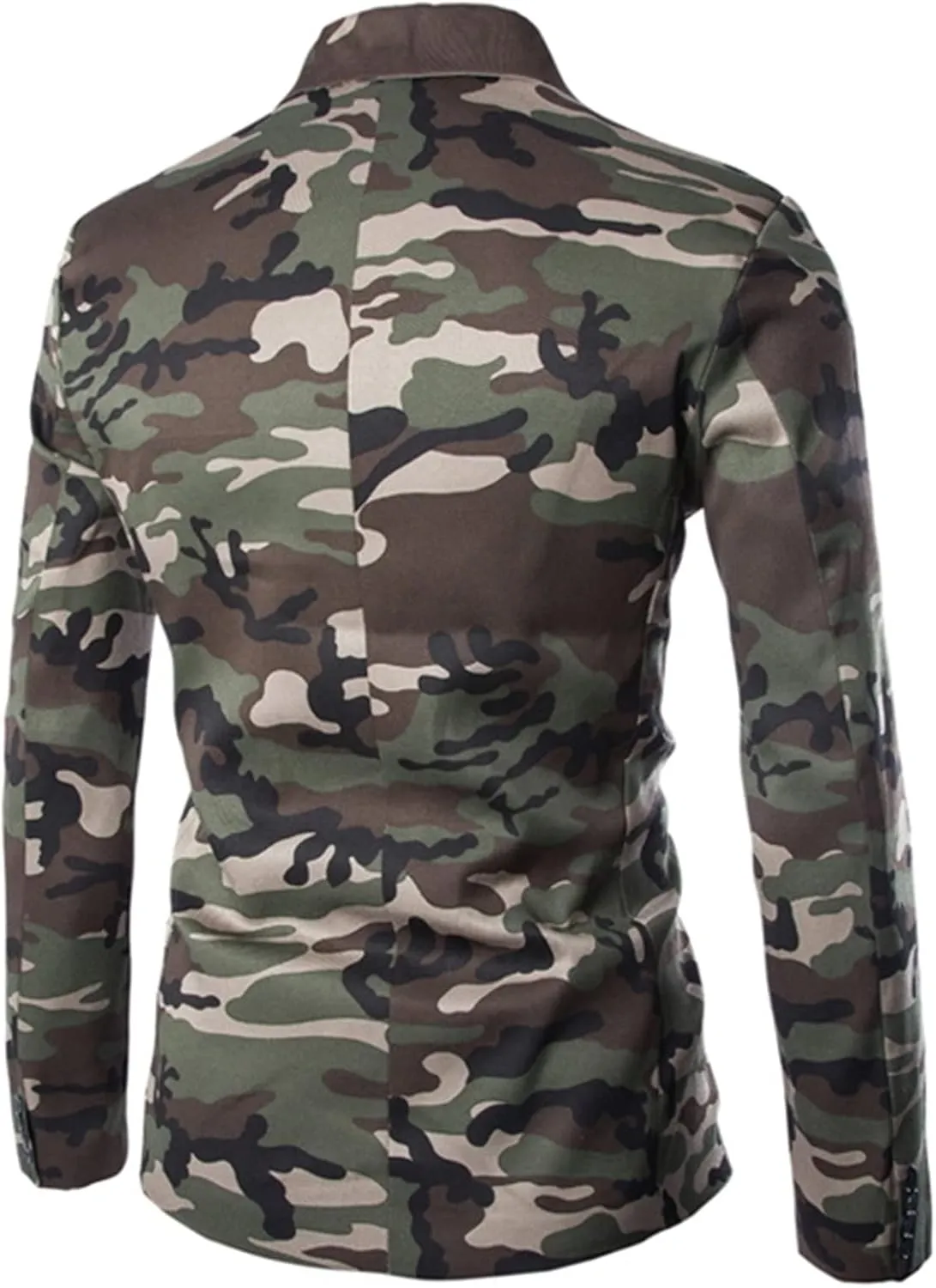 Men's Military Camouflage Suit Outdoor Notched Lapel Sport Jacket Classic Fit Camo Blazer Coat Jacket Tops