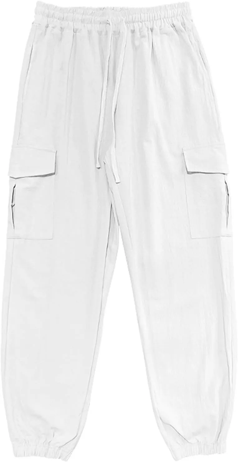 Men's Multi-Pocket Cargo Pants Fashion Work Trousers Men's Slim Chino Pants Men's Casual Cargo Pants Military Jogging