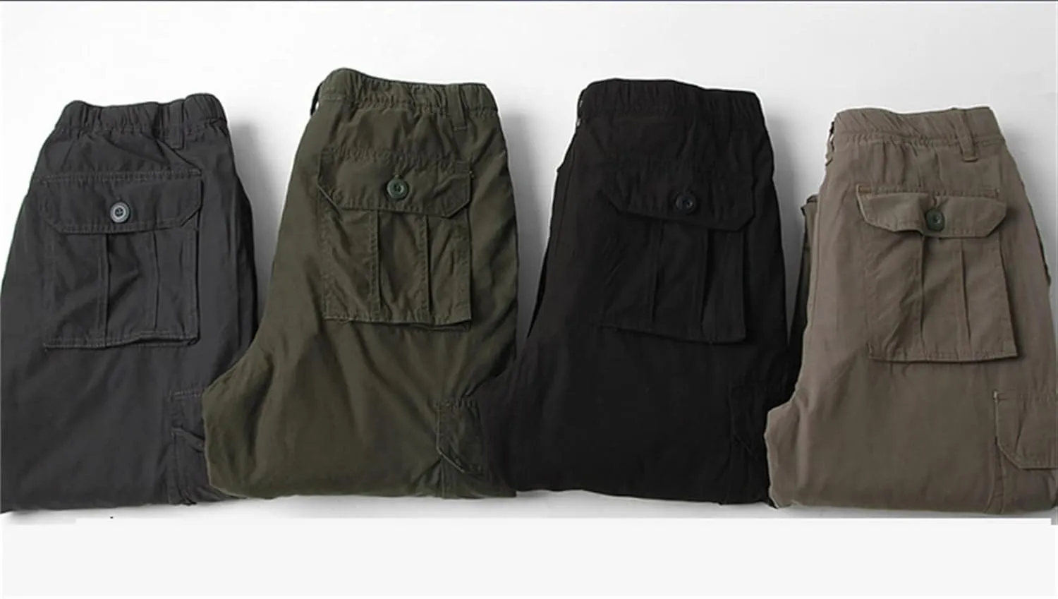 Men's Multi Pockets Elastic Waist Cargo Pants Casual Loose Fit Lightweight Workwear Pants Outdoor Athletic Cargo Pants (Small,Gray 2)
