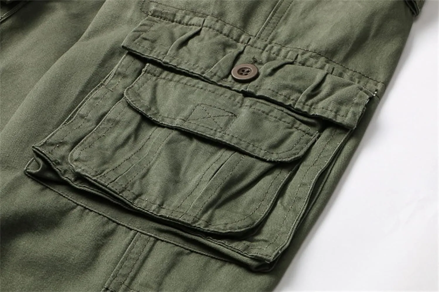 Men's Multi Pockets Slim Cargo Pants Hiking Combat Work Pant Outdoor Casual Straight Fit Army Pants Trousers Sweatpants (30,Military Green)