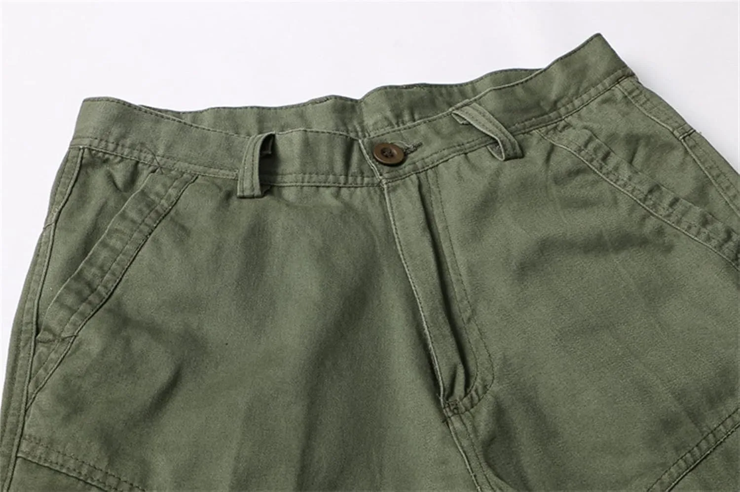Men's Multi Pockets Slim Cargo Pants Hiking Combat Work Pant Outdoor Casual Straight Fit Army Pants Trousers Sweatpants (30,Military Green)