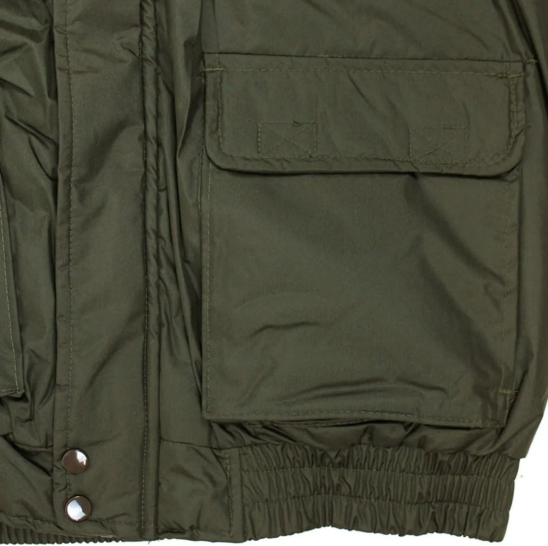 Men's Multiple Pocket Water Resistant Poplin Shell Polar Fleece Lined Padded Utility Vest