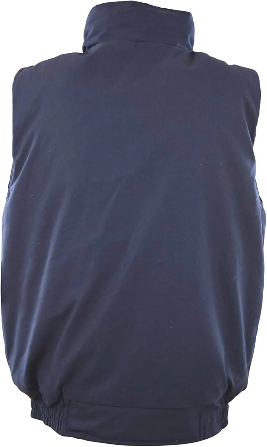 Men's Multiple Pocket Water Resistant Poplin Shell Polar Fleece Lined Padded Utility Vest
