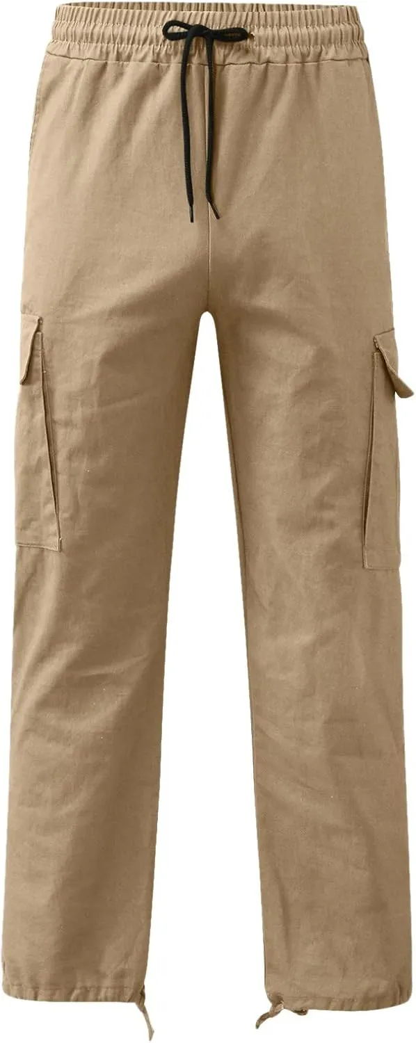 Mens Pants Cargo Outdoor Stretch Overalls with Large Pockets Loose Soft Pants Rainproof Training Pants Mens Mens