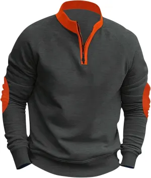 Mens Quarter Zip Pullover Casual Workout Long Sleeve Mock Neck Sweatshirts Athletic Half Zip Travel Cotton Sweatshirt