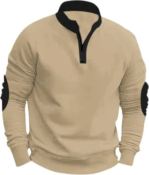 Mens Quarter Zip Pullover Casual Workout Long Sleeve Mock Neck Sweatshirts Athletic Half Zip Travel Cotton Sweatshirt