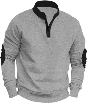 Mens Quarter Zip Pullover Casual Workout Long Sleeve Mock Neck Sweatshirts Athletic Half Zip Travel Cotton Sweatshirt