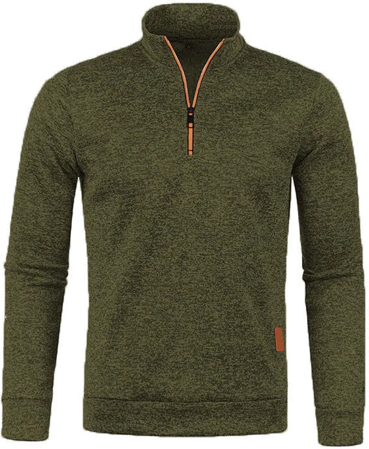 Mens Quarter Zip Pullover Sweater Thermal Mock Neck Sweatshirt Lightweight Slim Fit Performance Fleece Pullover Shirt