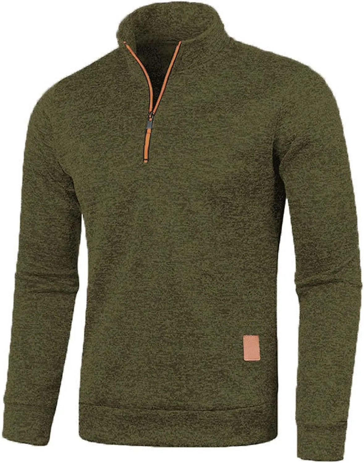 Mens Quarter Zip Pullover Sweater Thermal Mock Neck Sweatshirt Lightweight Slim Fit Performance Fleece Pullover Shirt