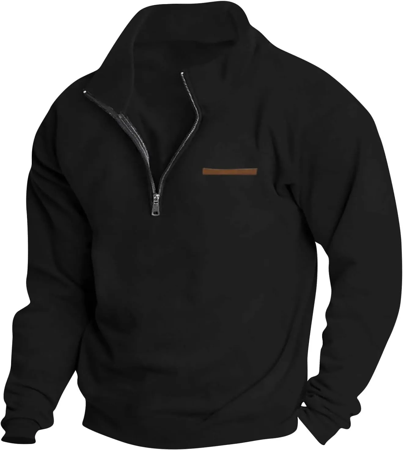 Mens Quarter Zip Pullover Sweaters Thermal Slim Fit Long Sleeve Casual Polo Sweatshirt Mock Neck Top Jacket