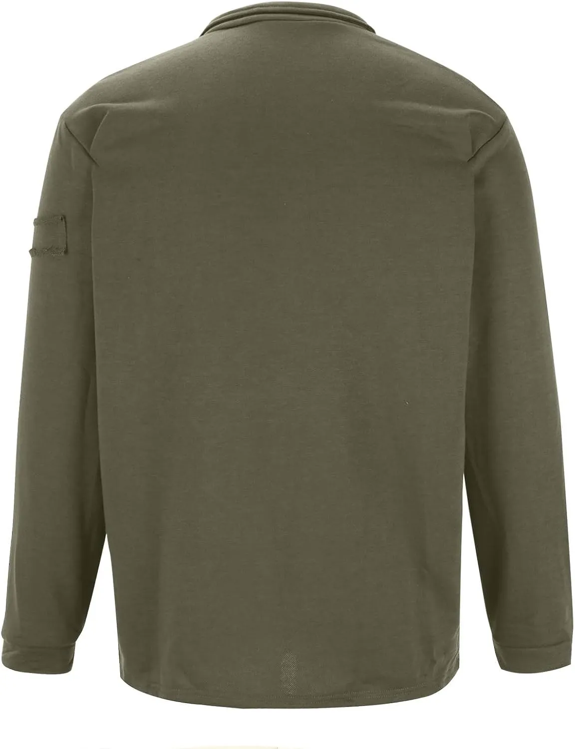 Mens Quarter Zip Pullover Vintage Classic Mock Neck Tactical Sweatshirt Outdoor Hiking Stand Collar Military Sweaters