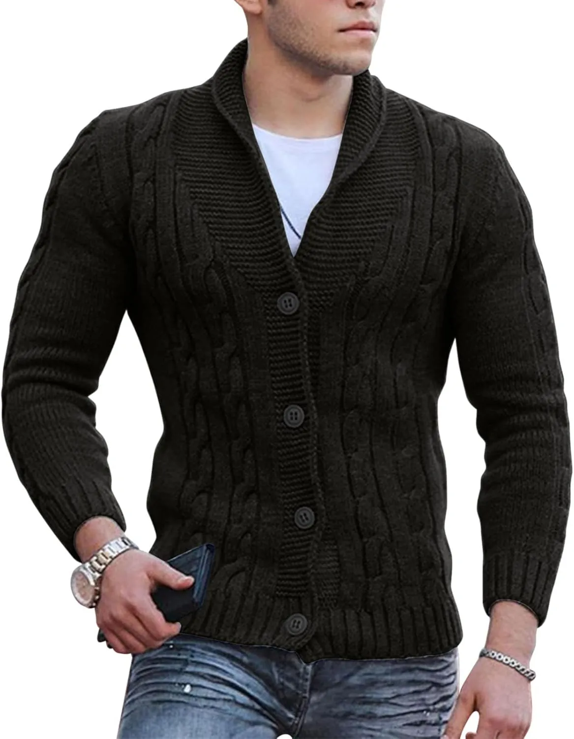 Mens Quarter Zip Sweater Soft Turtleneck Sweater Flexibility Solid Color Close Fitting Top Slim Sweater Sweaters For