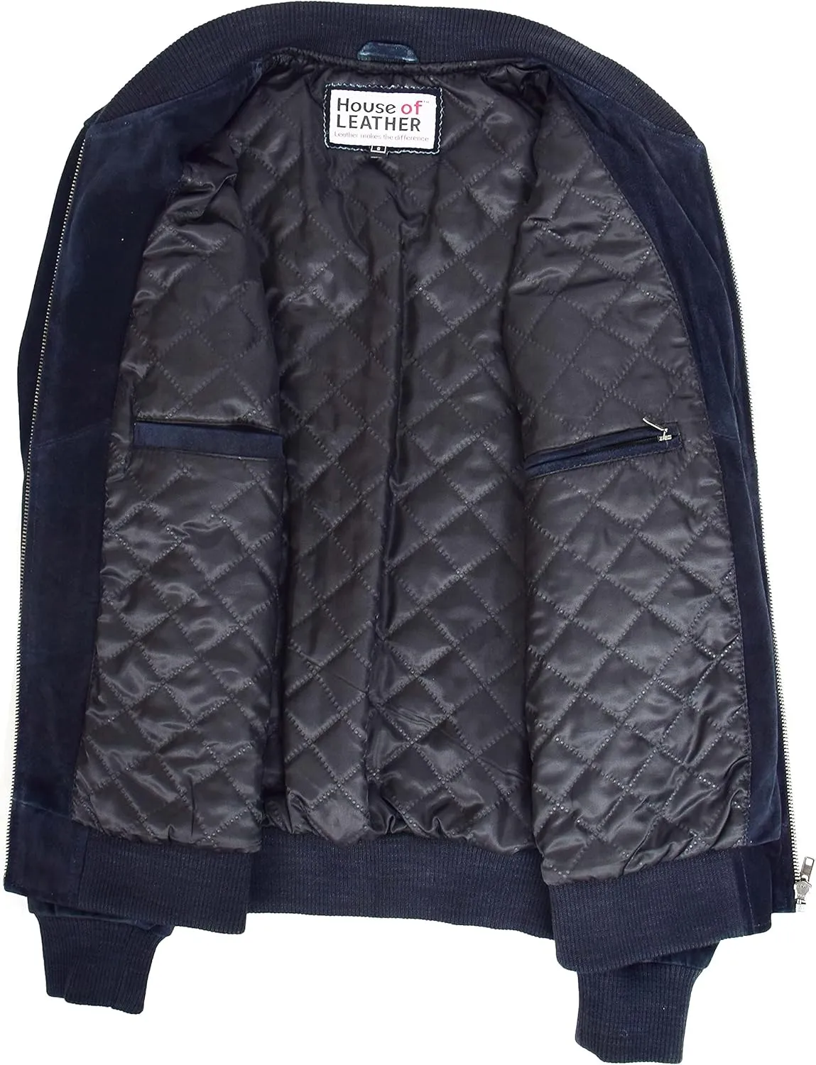 Mens Real Suede Bomber Jacket Baseball Varsity Style Reg