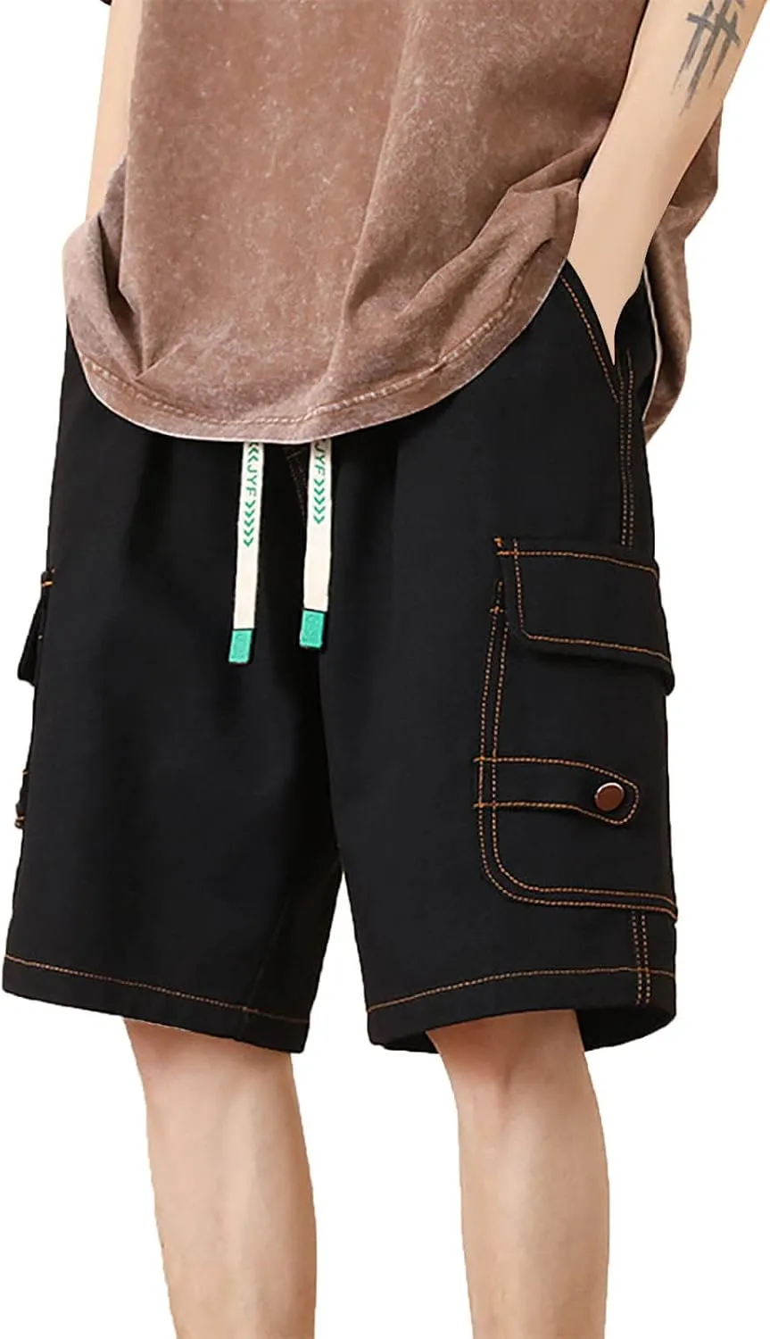 Mens Shorts Casual Stylish Comfort Stretch Hiking Shorts Drawstring Summer Beach Stretch Twill Chino Golf Shorts
