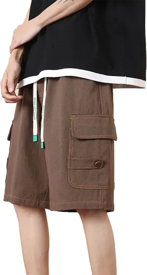 Mens Shorts Casual Stylish Comfort Stretch Hiking Shorts Drawstring Summer Beach Stretch Twill Chino Golf Shorts