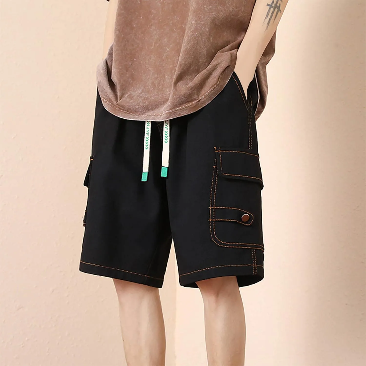 Mens Shorts Casual Stylish Comfort Stretch Hiking Shorts Drawstring Summer Beach Stretch Twill Chino Golf Shorts