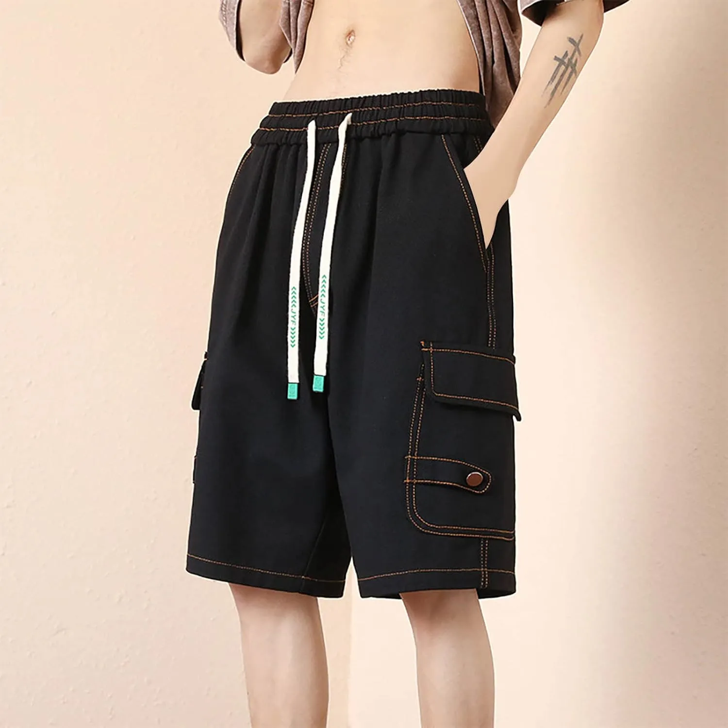 Mens Shorts Casual Stylish Comfort Stretch Hiking Shorts Drawstring Summer Beach Stretch Twill Chino Golf Shorts