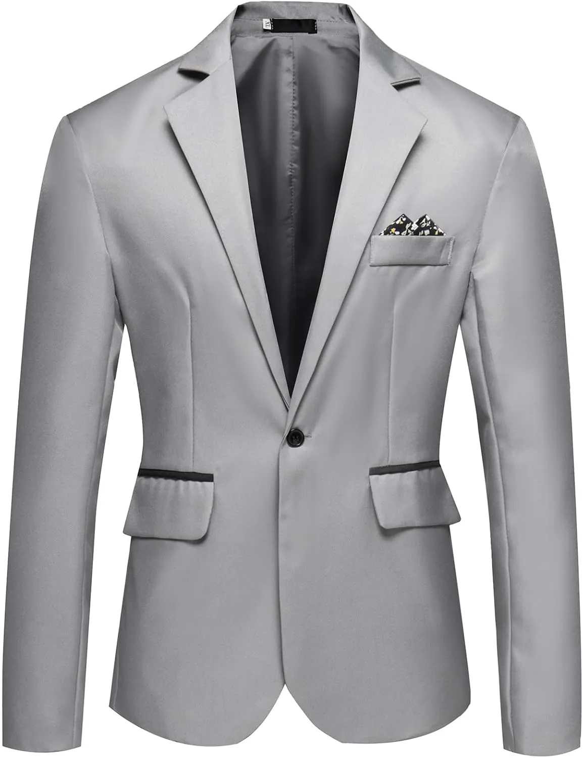 Mens Slim Fit Peak Lapel Blazer Suit Jacket, Lightweight Sports Coat and Dress Jacket, Single Button for Casual Daily Wear
