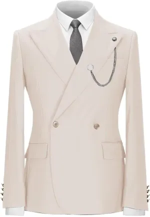 Mens Suit Blazer Slim Fit Two Button Sport Coat Casual Suit Jacket Peak Lapel Wedding Business Suit Blazer(1 Jacket)