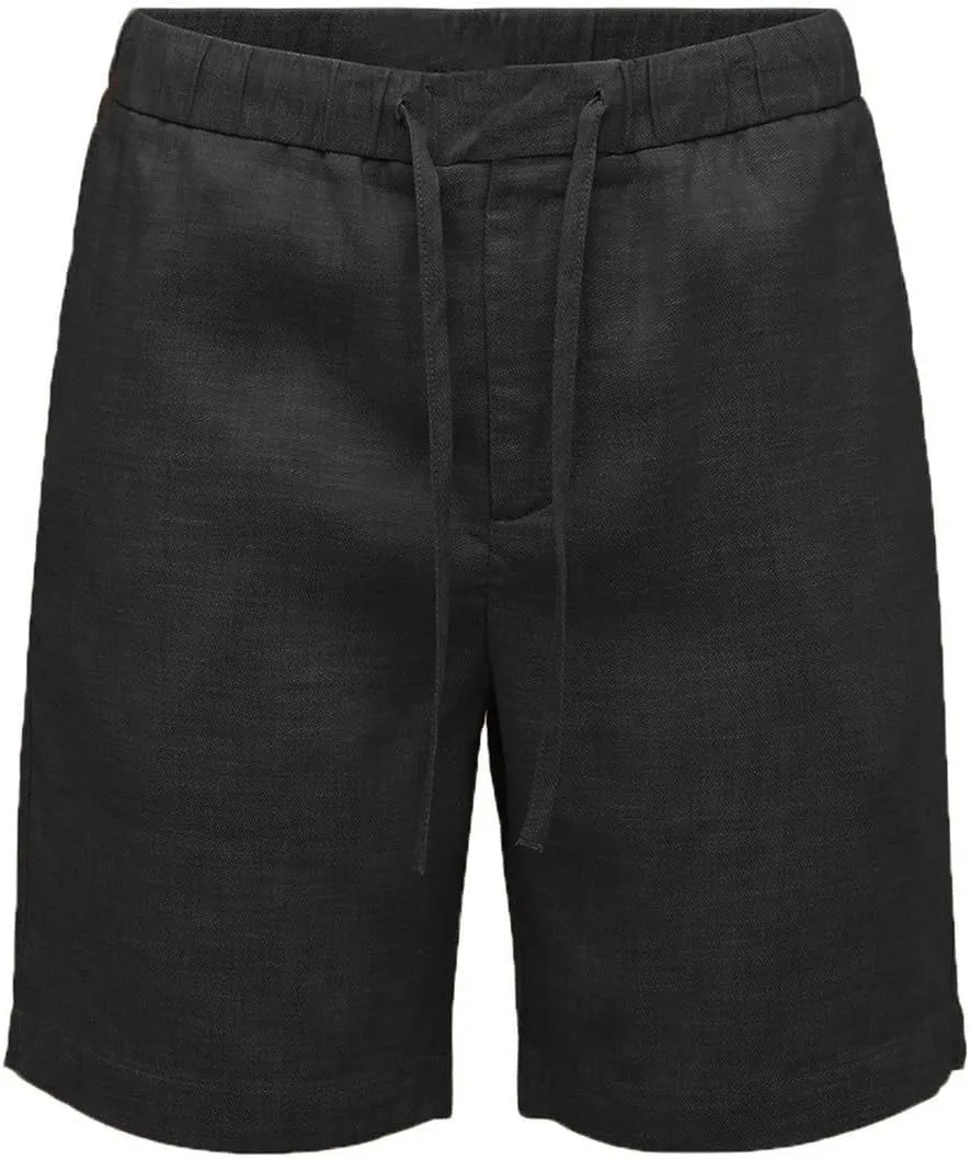 Mens Summer Casual Shorts Linen Beach Shorts Solid Drawstring Shorts Thin Slim Fit Shorts Fashion Texture Shorts