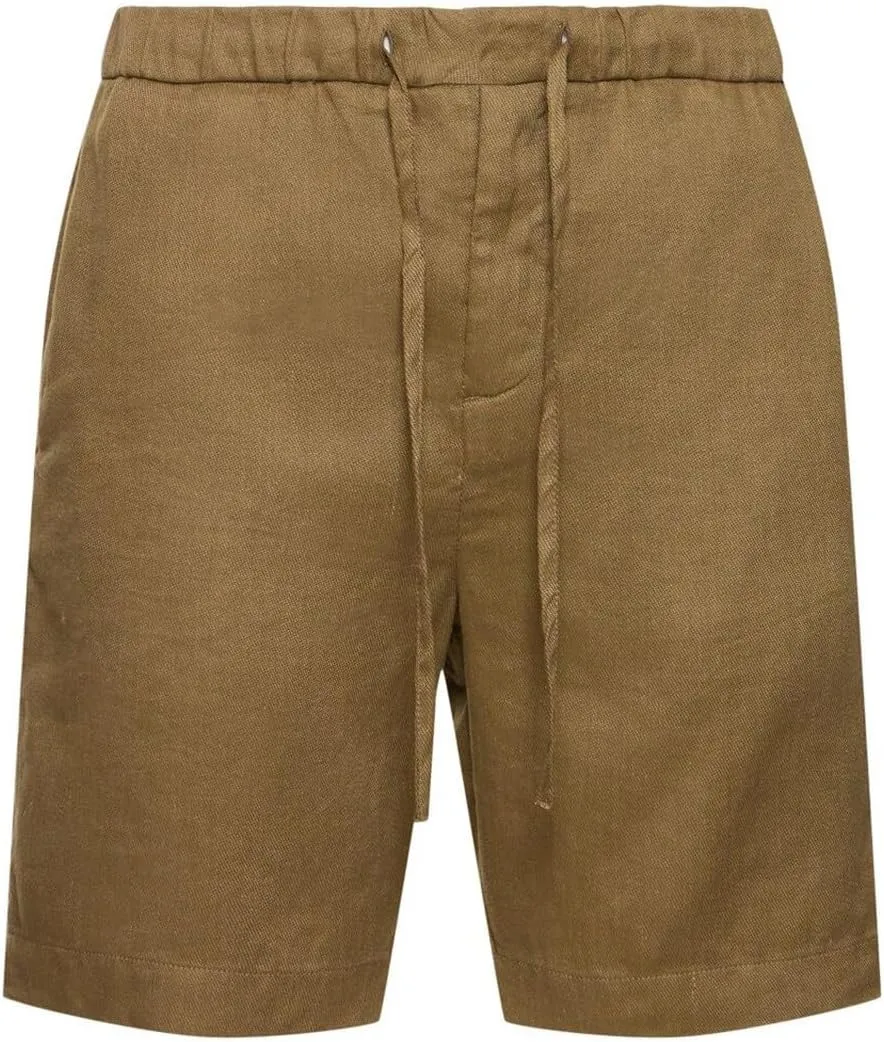Mens Summer Casual Shorts Linen Beach Shorts Solid Drawstring Shorts Thin Slim Fit Shorts Fashion Texture Shorts