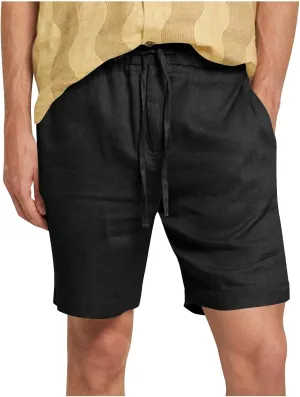 Mens Summer Casual Shorts Linen Beach Shorts Solid Drawstring Shorts Thin Slim Fit Shorts Fashion Texture Shorts