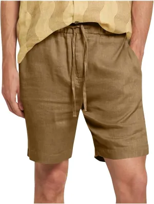 Mens Summer Casual Shorts Linen Beach Shorts Solid Drawstring Shorts Thin Slim Fit Shorts Fashion Texture Shorts