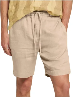Mens Summer Casual Shorts Linen Beach Shorts Solid Drawstring Shorts Thin Slim Fit Shorts Fashion Texture Shorts