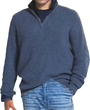Mens Sweater Quarter Zip Pullover Cable Knit Sweater Long Sleeve Mock Turtleneck for Men Business Casual Sweater