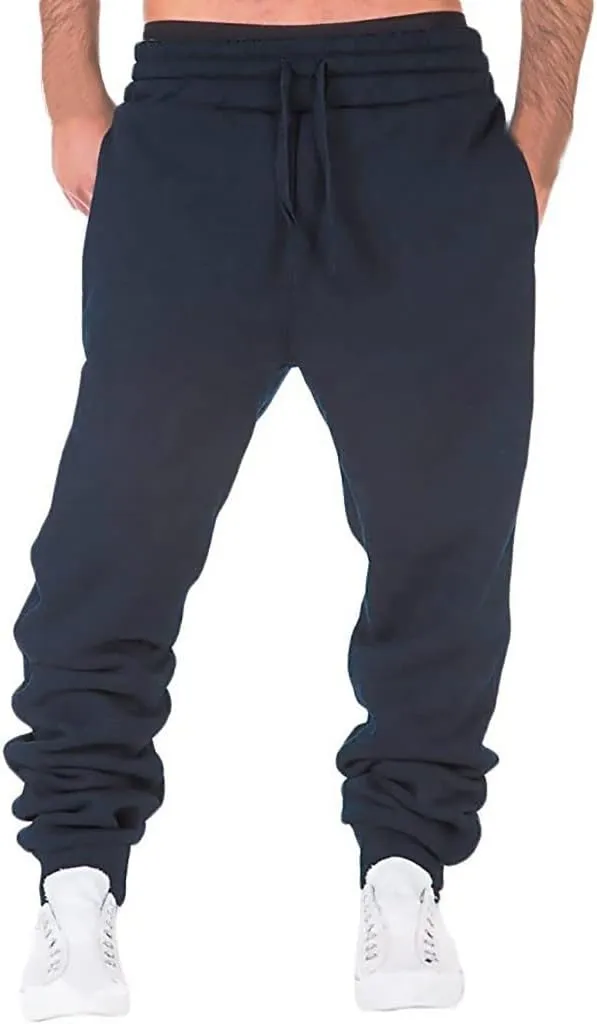 Mens Sweatpants with Pockets Athletic Cargo Pants for Men Relaxed Fit Multiple Pockets Outdoor Straight Type Trousers