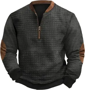 Mens Sweatshirt Lapel Collar Polo Shirt Long Sleeved Hoodie Men's Cable Knit Pullover 3D Sweater Polo Whitecloth