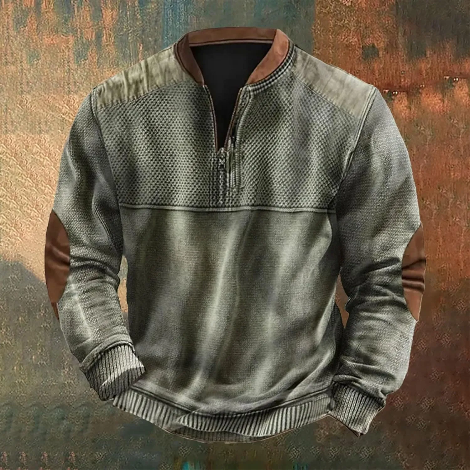 Mens Sweatshirt Lapel Collar Polo Shirt Long Sleeved Hoodie Men's Cable Knit Pullover 3D Sweater Polo Whitecloth