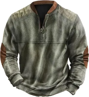 Mens Sweatshirt Lapel Collar Polo Shirt Long Sleeved Hoodie Men's Cable Knit Pullover 3D Sweater Polo Whitecloth