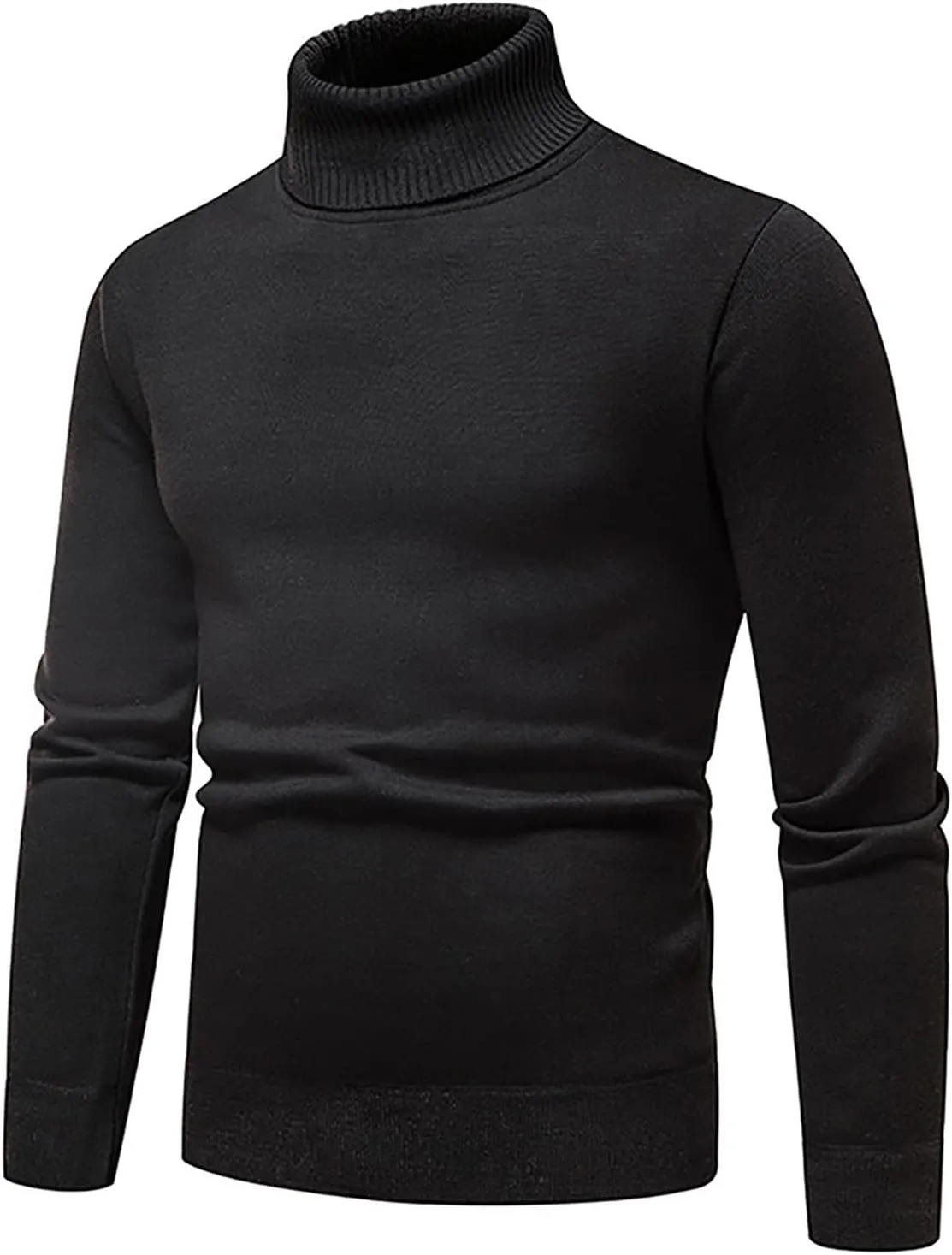Mens Turtleneck Sweaters,Casual Slim Fit Basic Knitwear Tops Knitted Thermal High Neck Pullover Sweater