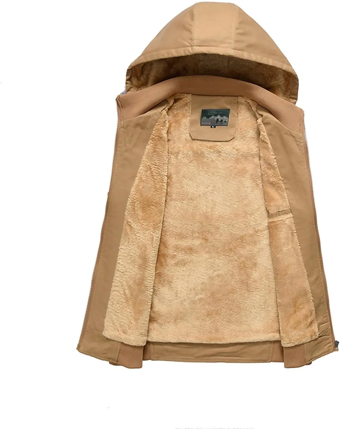 Mens Vests Outerwear Fashion Sleeveless Hooded Fleece Jackets Winter Sherpa Lined Thermal utility Vest with Pockets