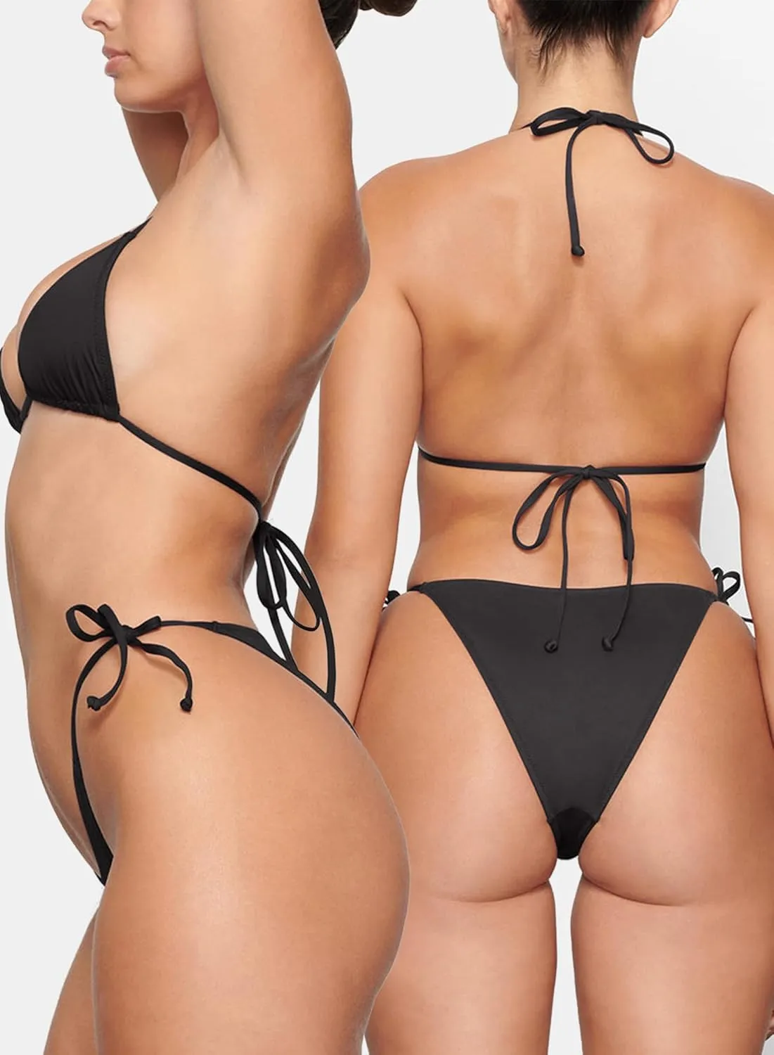 Metallic String Bikini for Women - Sexy Beach Glitter Swimsuits Bathing Suit Triangle Tops Side Tie Thong Bottom Set
