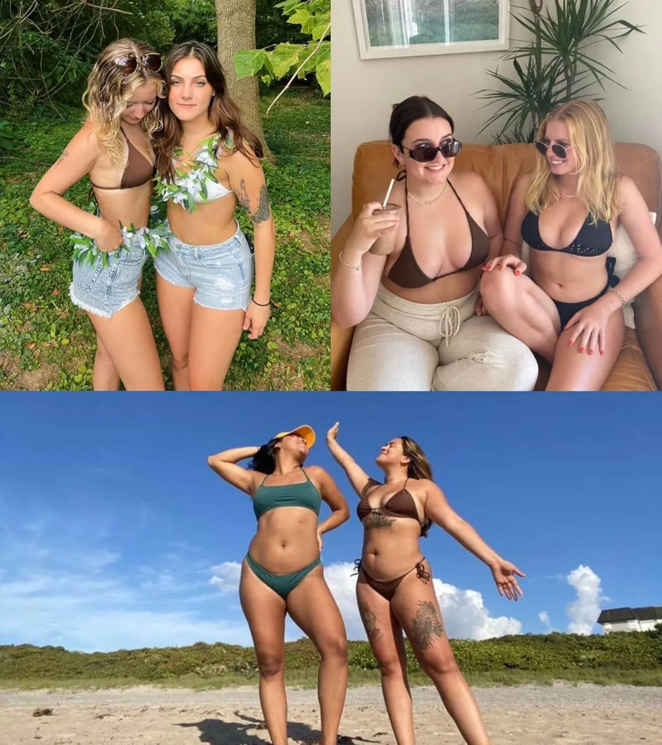Metallic String Bikini for Women - Sexy Beach Glitter Swimsuits Bathing Suit Triangle Tops Side Tie Thong Bottom Set