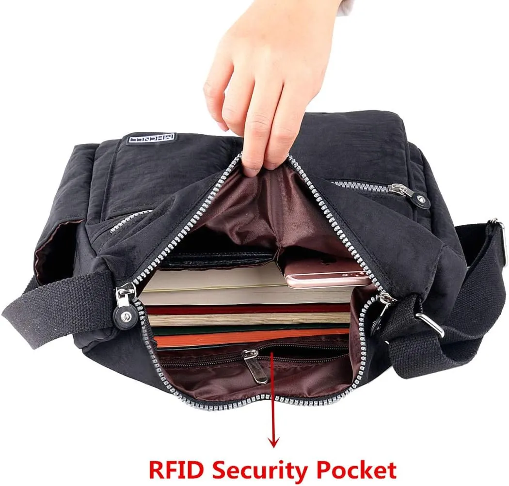 MHCNLL Crossbody Bag with Anti Theft RFID Pocket - Women Lightweight Water-Resistant Purse