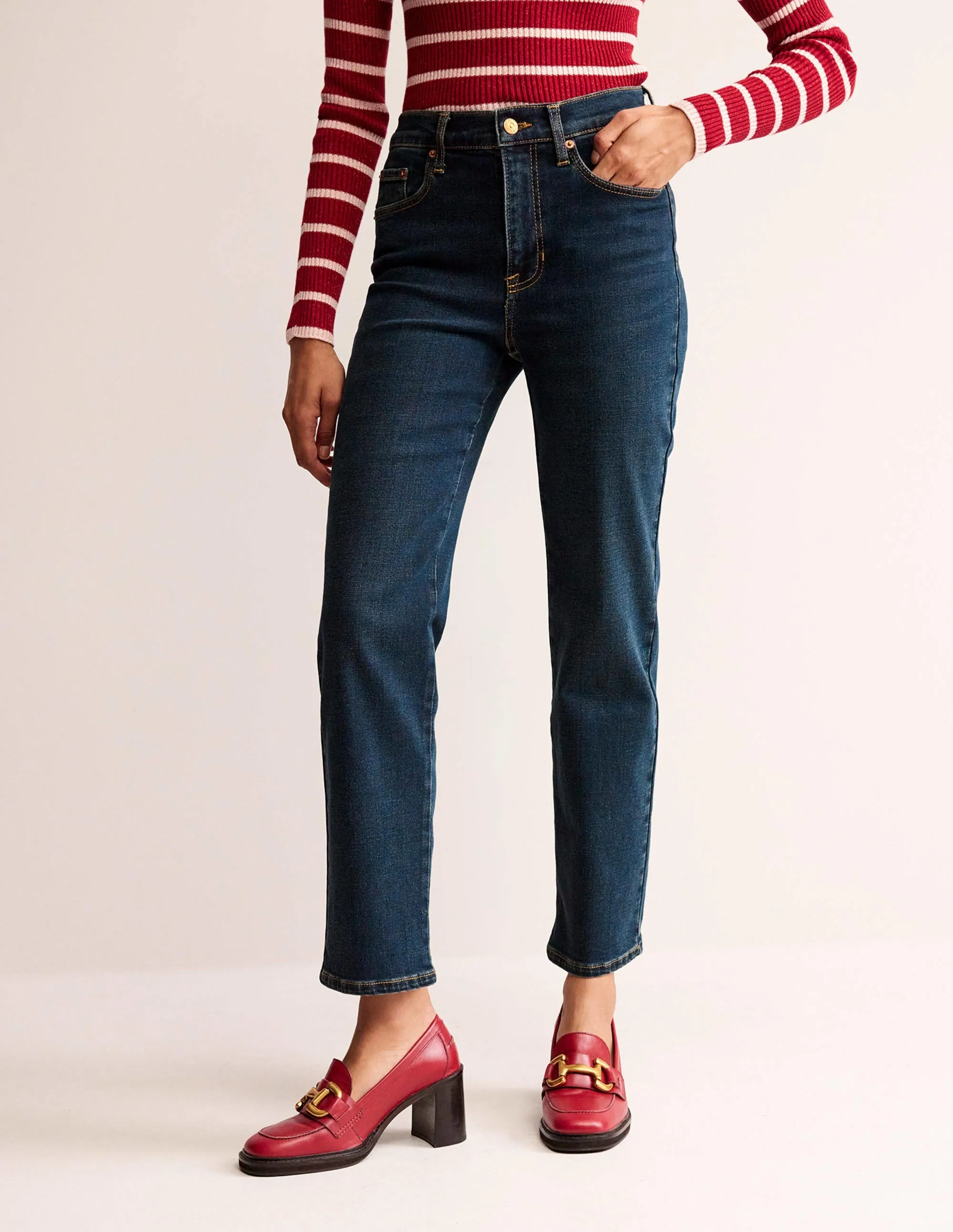 Mid Rise Slim Leg Jeans-Indigo Vintage