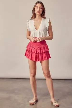 Monaco Hot Pink Ruffled Skirt