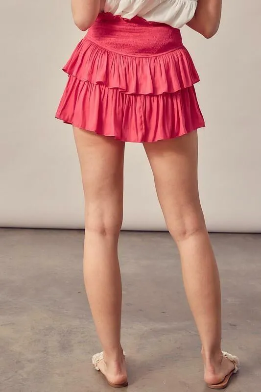 Monaco Hot Pink Ruffled Skirt