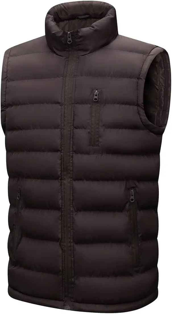 Msmsse Men's Winter Outerwear Vests Puffer Fleece Lined Quilted Vest Casual Sleeveless Jacket