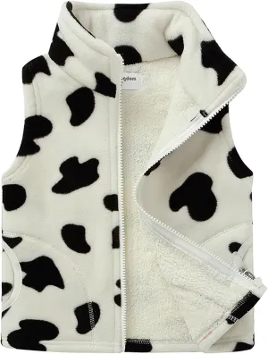 Mud Kingdom Boys Girls Polar Fleece Vest Winter Thick Warm Outerwear Funny Cartoon